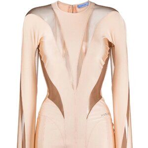 Mugler Illusion Spiral panelled minidress